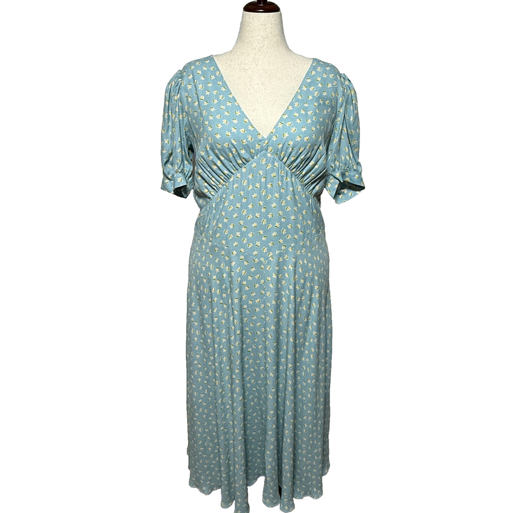 Reformation Light Blue Floral Midi Maxi Dress